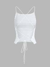 Criss Cross Tied Crochet Crop Top